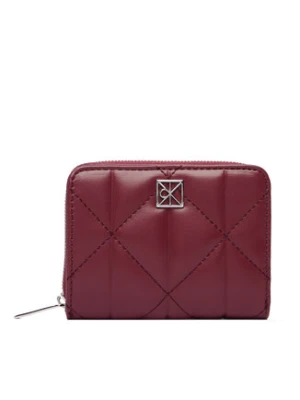 Calvin Klein Portfel Quilted Flap Zip Around LV04F1124G Bordowy