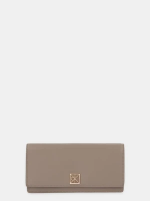 Calvin Klein portfel skórzany damski kolor beżowy LV04F1098G