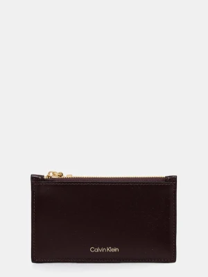 Calvin Klein portfel skórzany damski kolor bordowy LV04F1076G