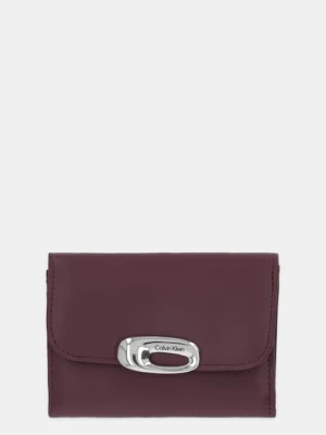 Calvin Klein portfel skórzany damski kolor bordowy LV04F1116G