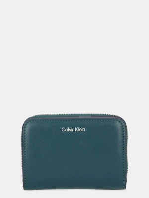 Calvin Klein portfel skórzany damski kolor turkusowy LV04F1075G