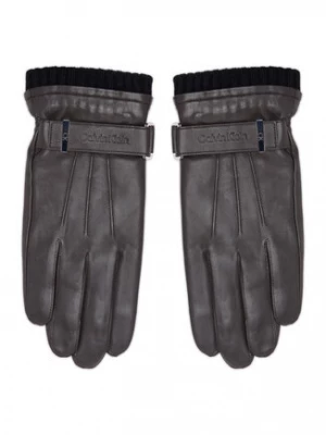 Calvin Klein Rękawiczki Męskie Leather Rivet Gloves K50K507425 Brązowy