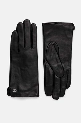 Calvin Klein rękawiczki skórzane damskie kolor czarny K60K612630