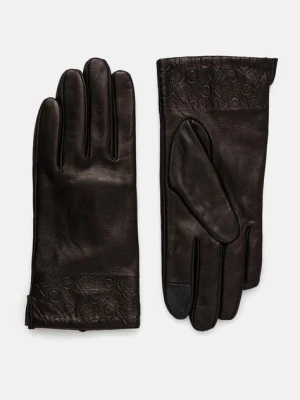 Calvin Klein rękawiczki skórzane damskie kolor czarny K60K612631