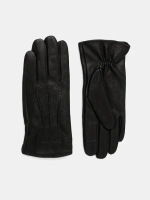 Calvin Klein rękawiczki skórzane męskie kolor czarny LV04D8034G