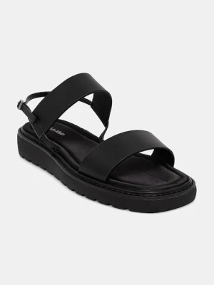 Calvin Klein sandały damskie SQ MOLDED SANDAL SLIN LTH czarny