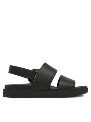 Calvin Klein Sandały Flat Adj Sandal Eyelet HW0HW02488 Czarny