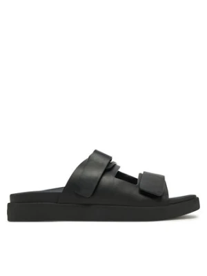 Calvin Klein Sandały Flat Adj Slide Eyelet HW0HW02489 Czarny