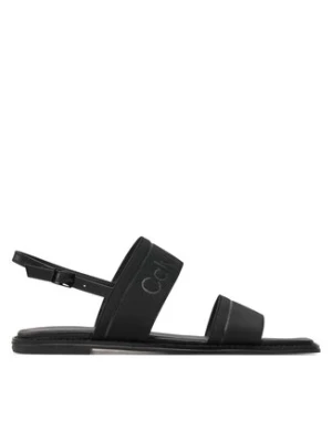 Calvin Klein Sandały Flat Sandal He HW0HW01990 Czarny