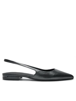 Calvin Klein Sandały Flat Slingback Pump Pearl HW0HW02120 Czarny