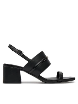 Calvin Klein Sandały Heel Sandal 45 Met Bar Lth HW0HW02056 Czarny