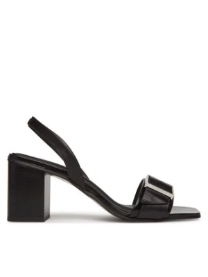 Calvin Klein Sandały Heel Sandal 70 W/Buckle - Lth HW0HW02456 Czarny