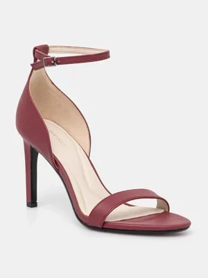 Calvin Klein sandały HEEL SANDAL 90 - LTH kolor bordowy HW0HW02337