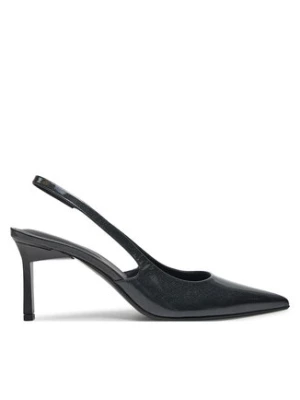 Calvin Klein Sandały Heel Slingback Pump 70 Saff Lth HW0HW02068 Czarny