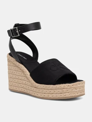 Calvin Klein sandały na koturnie WEDGE ESPAD 70 NEOPR MG czarny