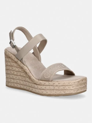 Calvin Klein sandały na koturnie WEDGE ESPAD 70 WEBBING LTH