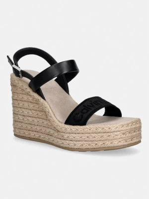 Calvin Klein sandały na koturnie WEDGE ESPAD 70 WEBBING LTH