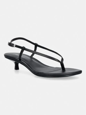 Calvin Klein sandały skórzane KITT HEEL SNDL STRAPPY SLING LTH