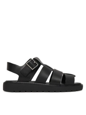 Calvin Klein Sandały Sq Molded Sndl Fisher Lth HW0HW02870 Czarny
