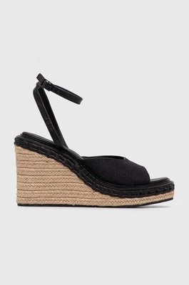 Calvin Klein sandały WEDGE SANDAL 70 MONOCQ kolor czarny HW0HW01961