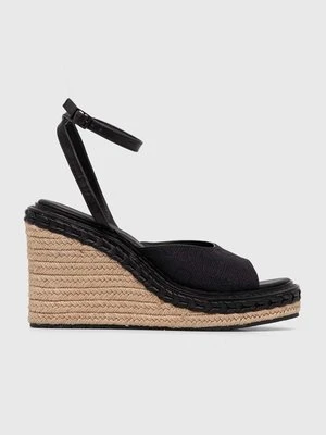 Calvin Klein sandały WEDGE SANDAL 70 MONOCQ kolor czarny HW0HW01961