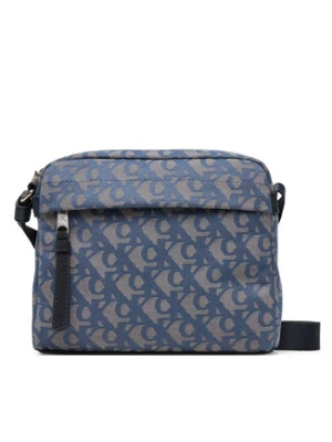 Calvin Klein Saszetka Slouched Monogram Mini Zip Fligh LV04G3175G Błękitny