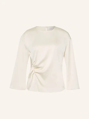 Calvin Klein Satynowa Bluzka Koszulowa Z Rękawami 3 / 4 weiss KREMOWY