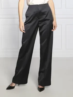 Calvin Klein Satynowe spodnie | Regular Fit