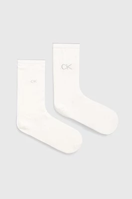 Calvin Klein skarpetki 2-pack damskie kolor biały 701228101