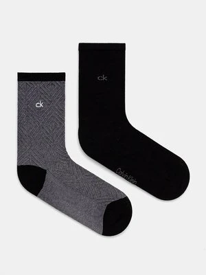 Calvin Klein skarpetki 2-pack damskie kolor czarny 701230617