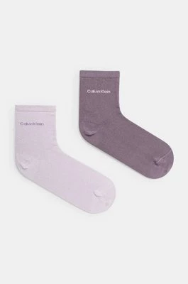 Calvin Klein skarpetki 2-pack damskie kolor fioletowy 701229452