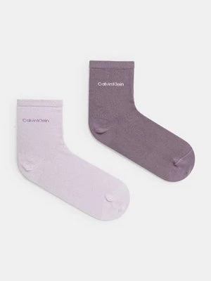 Calvin Klein skarpetki 2-pack damskie kolor fioletowy 701229452