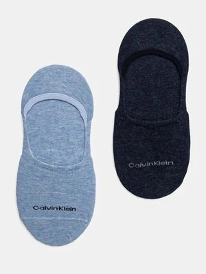 Calvin Klein skarpetki 2-pack damskie kolor niebieski