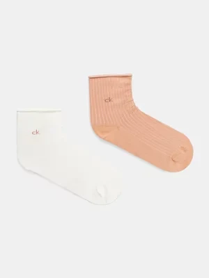 Calvin Klein skarpetki 2-pack damskie kolor pomarańczowy 701229681