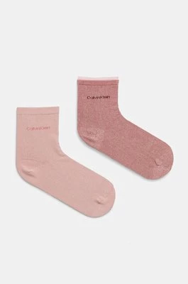 Calvin Klein skarpetki 2-pack damskie kolor różowy 701229452