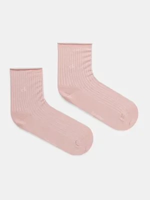 Calvin Klein skarpetki 2-pack damskie kolor różowy 701229681