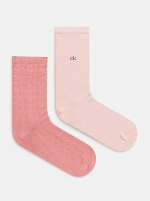 Calvin Klein skarpetki 2-pack damskie kolor różowy 701230656