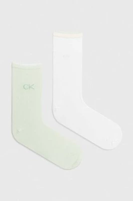 Calvin Klein skarpetki 2-pack damskie kolor zielony 701228101