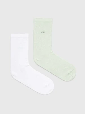 Calvin Klein skarpetki 2-pack damskie kolor zielony 701218769