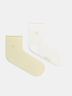 Calvin Klein skarpetki 2-pack damskie kolor żółty 701229681