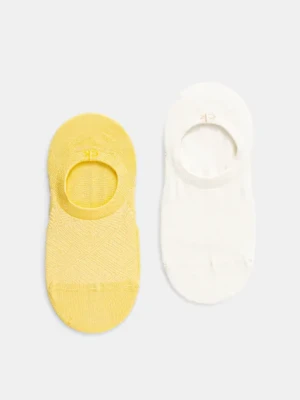 Calvin Klein skarpetki 2-pack damskie kolor żółty 701232644