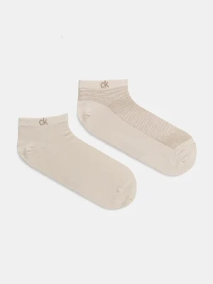 Calvin Klein skarpetki 2-pack męskie kolor beżowy 701232663