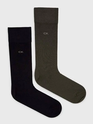 Calvin Klein skarpetki 2-pack męskie kolor zielony 701218631