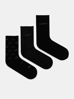 Calvin Klein skarpetki 3-pack damskie kolor czarny 701229444