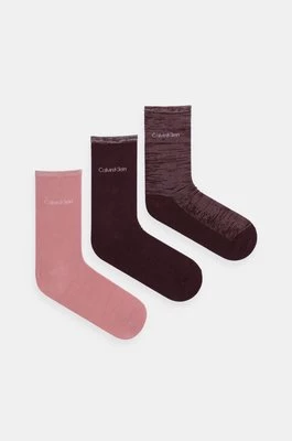 Calvin Klein skarpetki 3-pack damskie kolor różowy 701229443