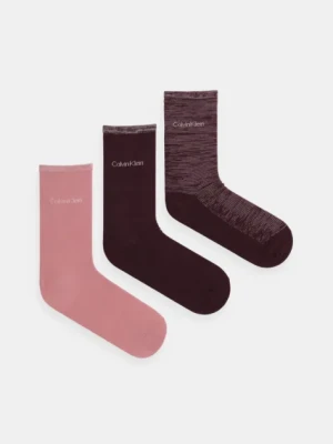 Calvin Klein skarpetki 3-pack damskie kolor różowy 701229443