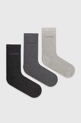 Calvin Klein skarpetki 3-pack damskie kolor szary 701226676