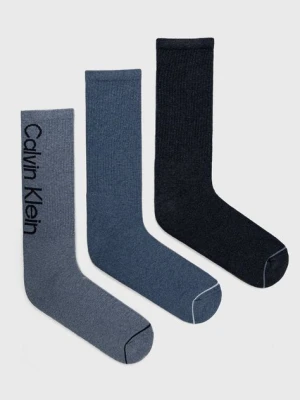 Calvin Klein Skarpetki (3-pack) męskie kolor niebieski 701218725