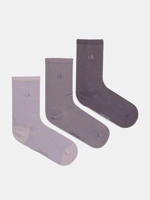 Calvin Klein skarpetki 4-pack damskie kolor fioletowy 701229441