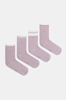 Calvin Klein skarpetki 4-pack damskie kolor fioletowy 701229442